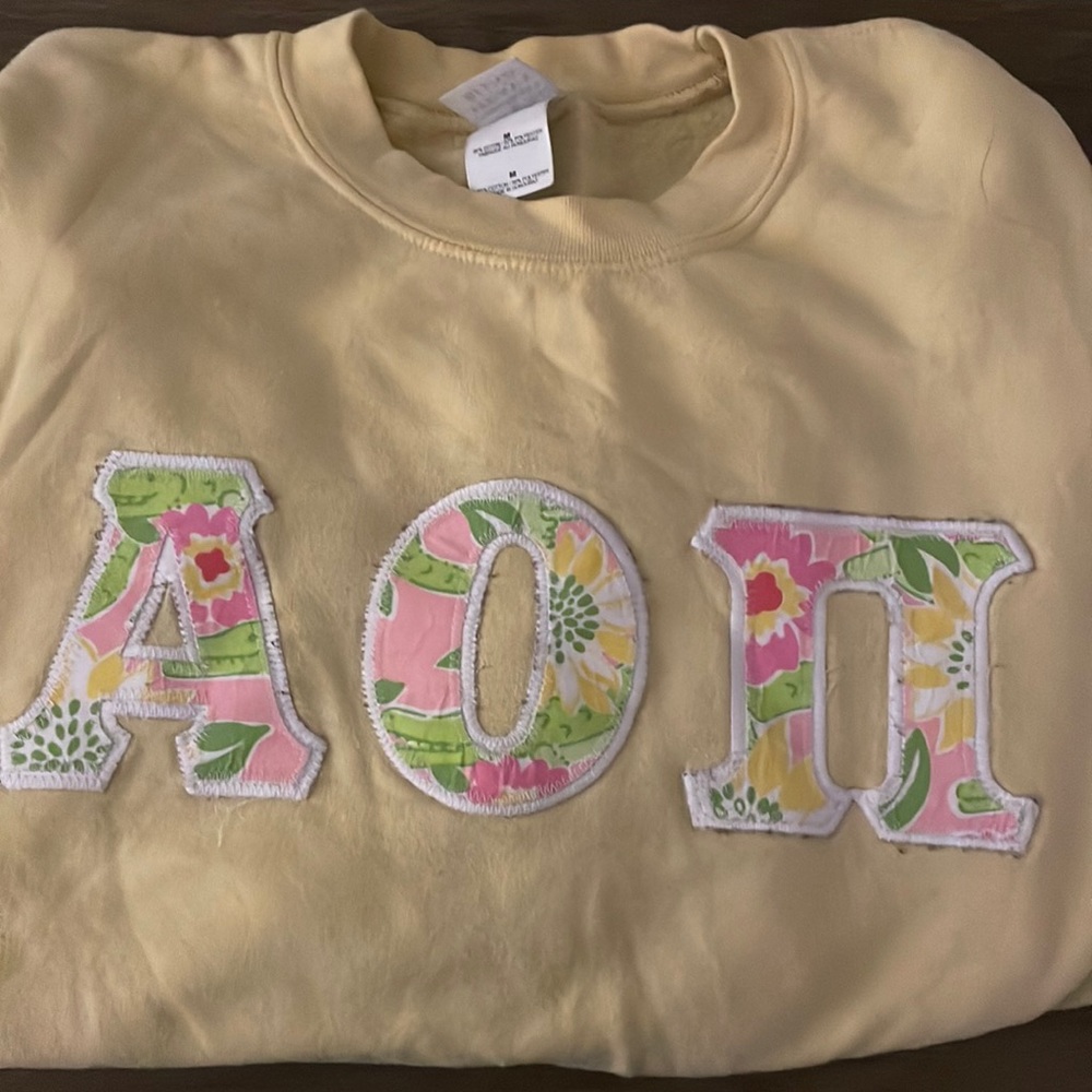 AOII crew neck letters
